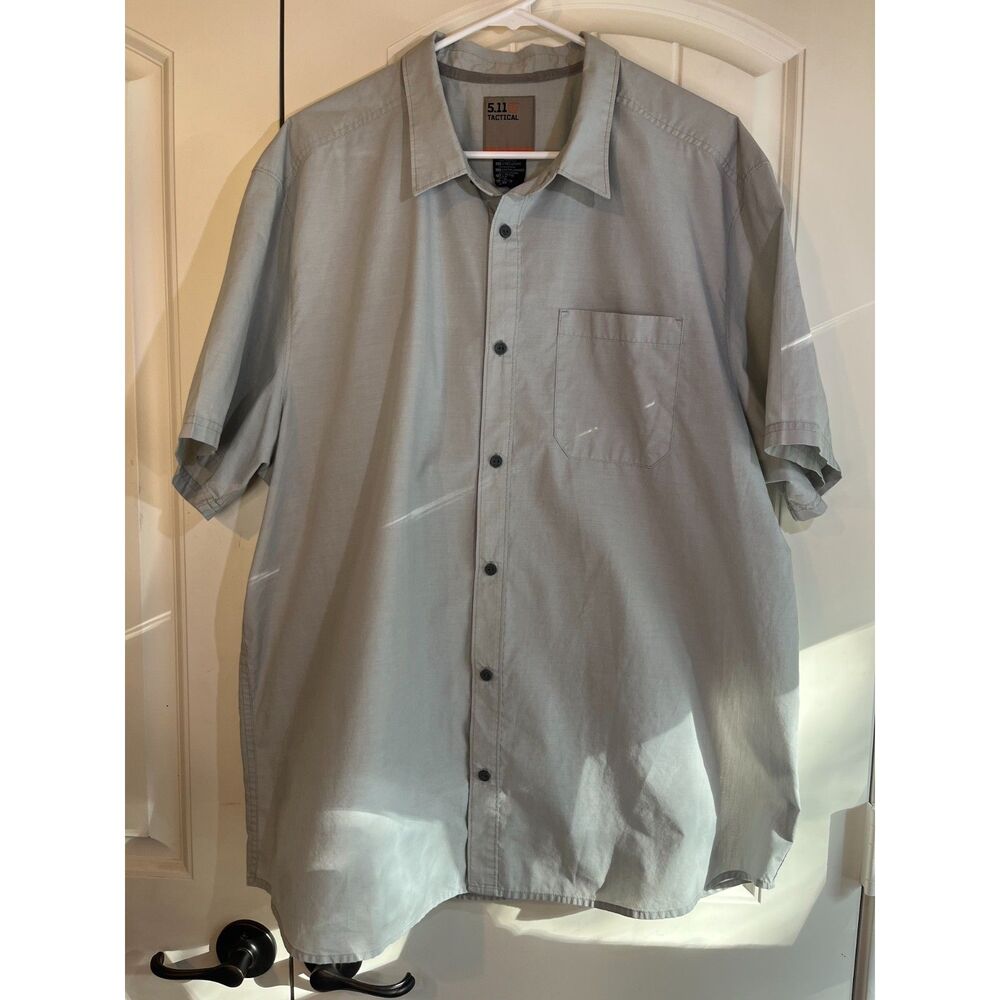 Men's 5.11 Tactical 2XL Light Gray Utility Snap Button Up Shirt